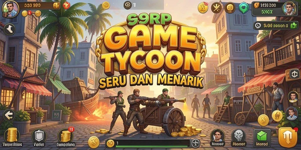 Tampilan gameplay 99RP dengan berbagai pilihan bisnis Tycoon.