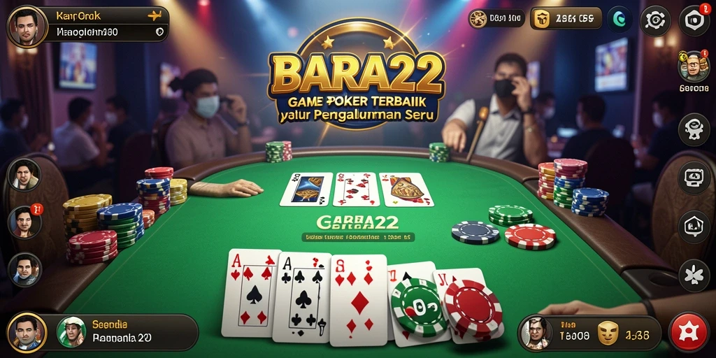 Tampilan gameplay seru dari <strong>BARA22</strong> menunjukkan aksi permainan poker yang mendebarkan.