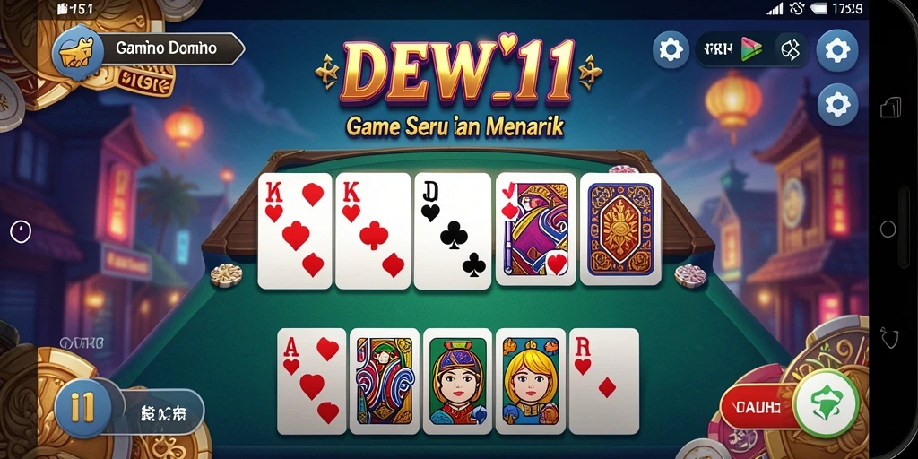 Tampilan gameplay DEWI11 dengan berbagai mode permainan Domino.