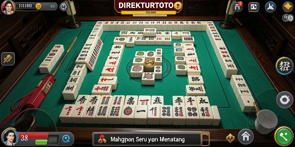 Tangkapan layar gameplay <strong>DIREKTURTOTO</strong> menampilkan permainan Mahjong yang penuh warna.