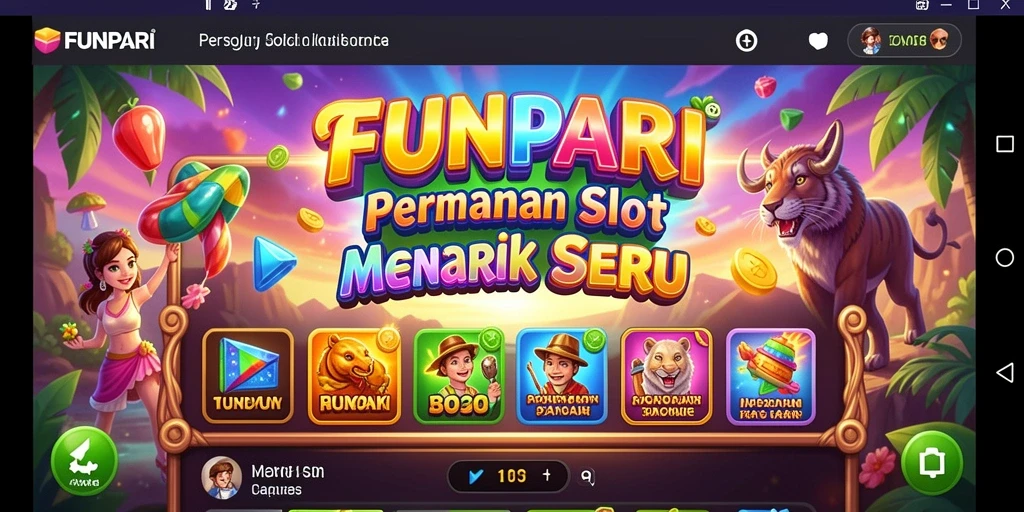 Tampilan gameplay menarik dari FUNPARI yang menampilkan mesin Slot yang beragam.