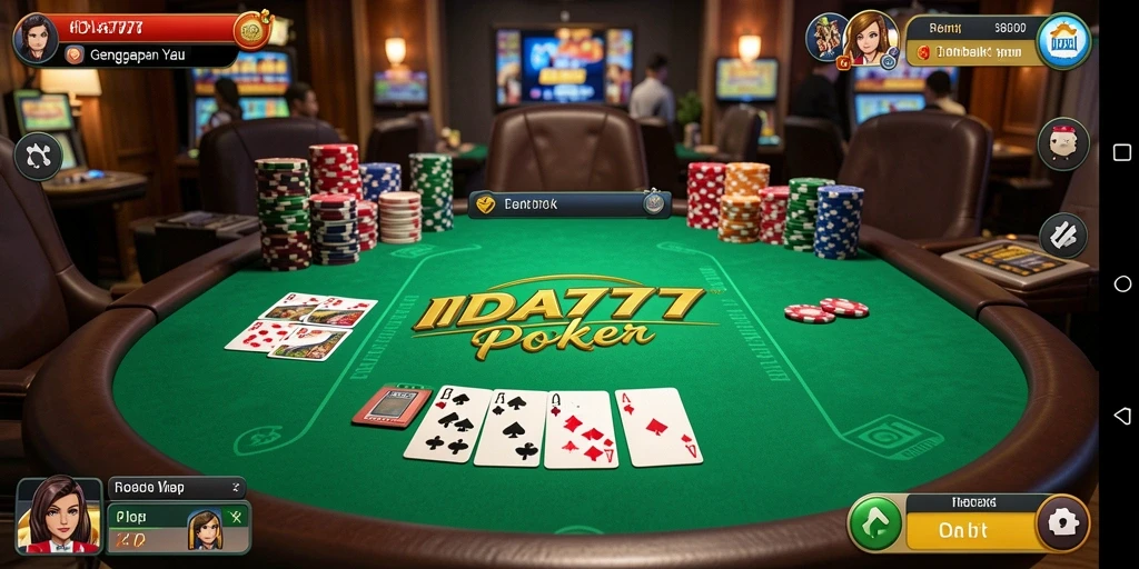Tampilan gameplay IDA777 yang mendebarkan dan penuh strategi Poker.