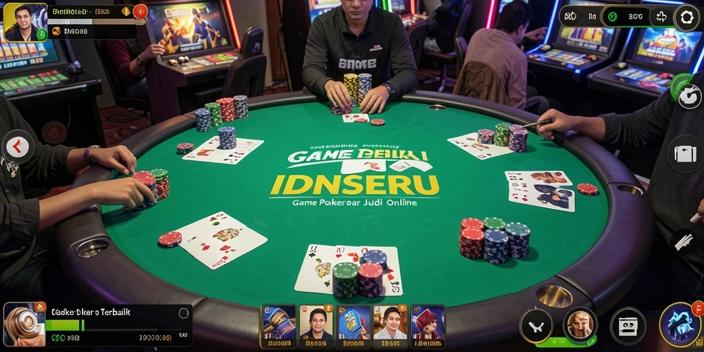 Screenshot gameplay IDNSERU yang menampilkan suasana permainan Poker.