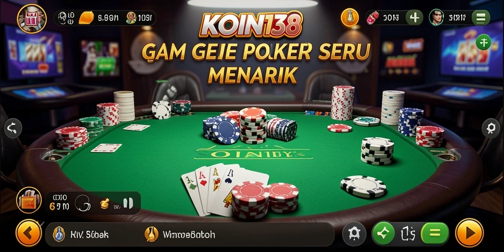 Tangkapan layar utama KOIN138 menunjukkan momen seru permainan Poker.