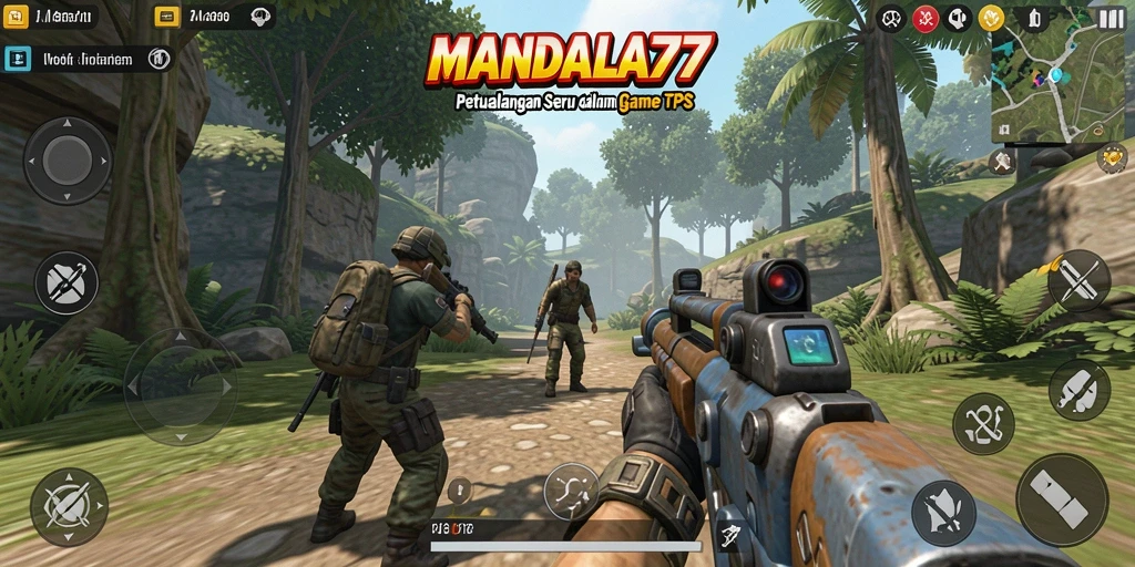 Tampilan gameplay mendebarkan dari MANDALA77 di medan tempur.
