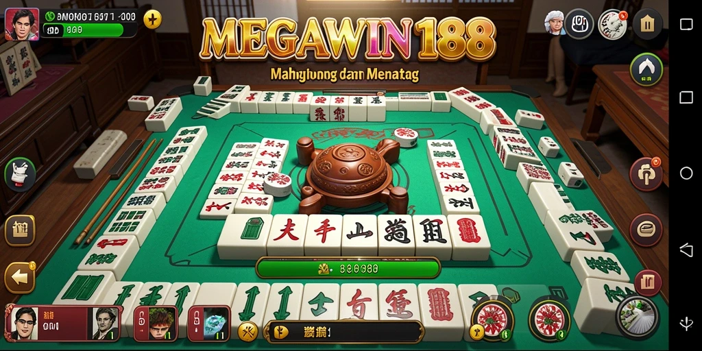 Screenshot permainan MEGAWIN188 menunjukkan visual Mahjong yang memukau.