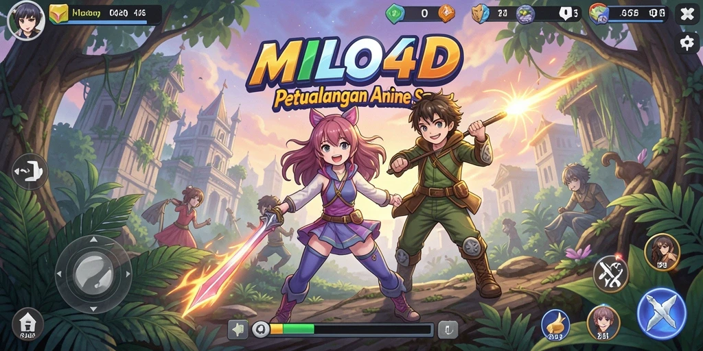 Tangkapan layar gameplay <strong>MILO4D</strong> dengan karakter anime yang menawan.