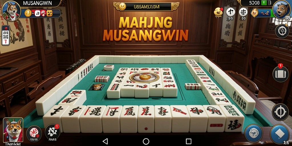 Screenshot gameplay MUSANGWIN menampilkan aksi mencocokkan ubin Mahjong.