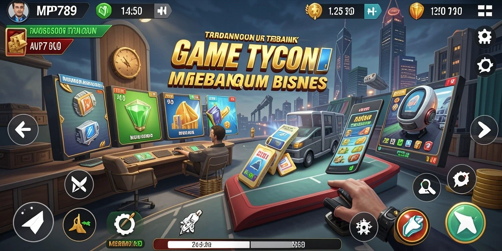 Tampilan gameplay <strong>MVP789</strong> saat membangun bisnis Tycoon.