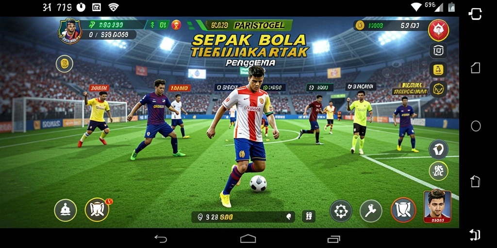Tampilan gameplay seru dari PARISTOGEL dengan aksi sepak bola yang mendebarkan.