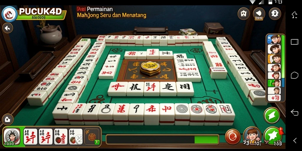 Tampilan gameplay PUCUK4D dengan desain ubin Mahjong yang menarik.