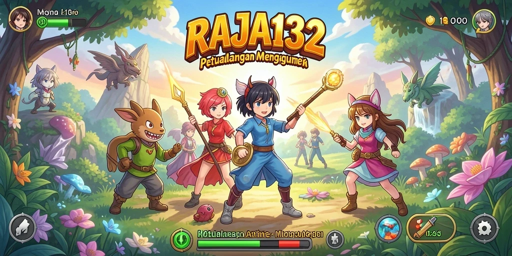 Tampilan gameplay dari RAJA132 yang penuh aksi dan warna.