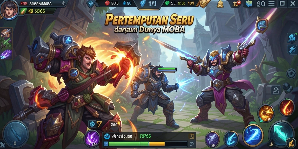 Tampilan seru gameplay MOBA RP66 dengan aksi tak terlupakan.