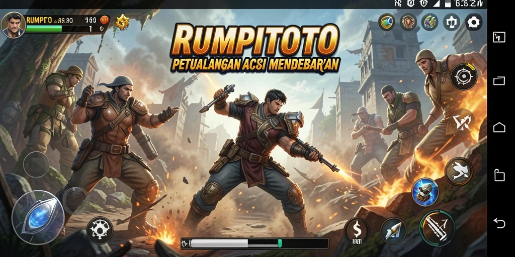 Screenshot gameplay RUMPITOTO menampilkan aksi mendebarkan dan tantangan seru.