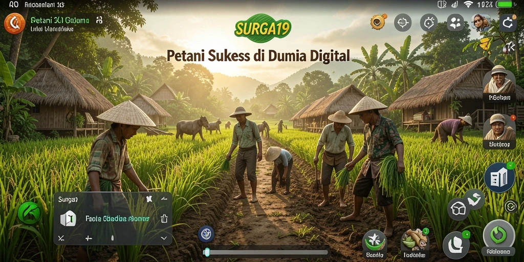 Gameplay SURGA19 yang menampilkan pertanian virtual yang memukau.