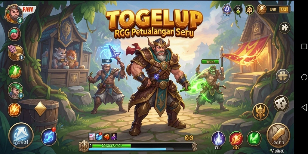 Screenshot TOGELUP yang menampilkan pertempuran RPG yang mendebarkan.